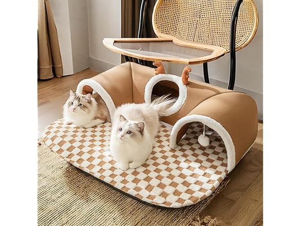 GoofyPet Cat Tunnel Bed Indoor Peekaboo Cave