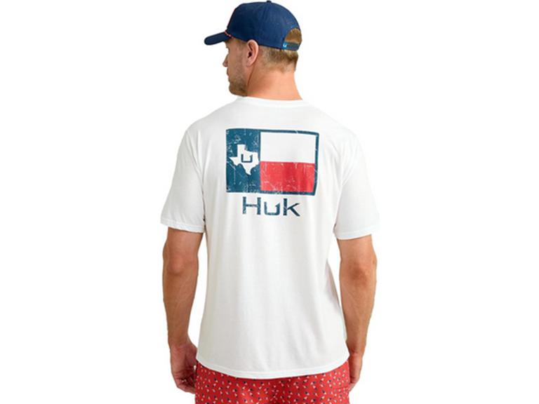 HUK Men's Standard Short Sleeve Performance Tee, Fishing T-Shirt, KC Americana-White
