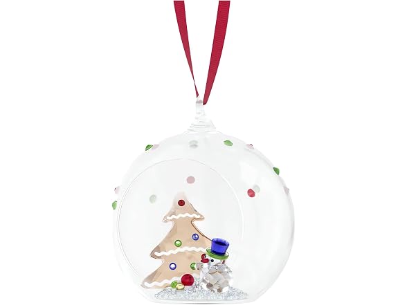 Swarovski Tree & Snowman Ball Ornament