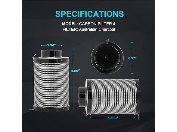 iPower 4" Carbon Filter with Rope