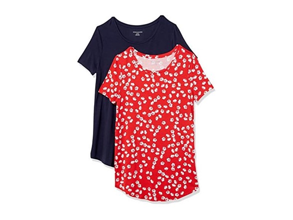 Navy/Red Flowers