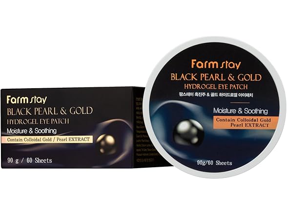 FARMSTAY Black Pearl and Gold Hydrogel Eye Patch 