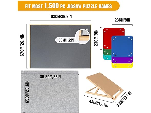 Sancallie 1500 Pieces Puzzle Board Set