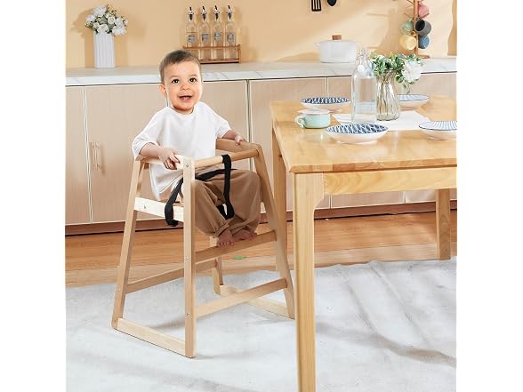 VEVOR Wooden High Chair for Babies &