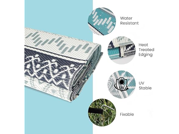STRICKLANDHOME Outdoor Rug 8 x10 Ft