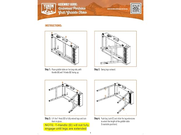 Yukon Glory Universal Portable Grill Table Stand
