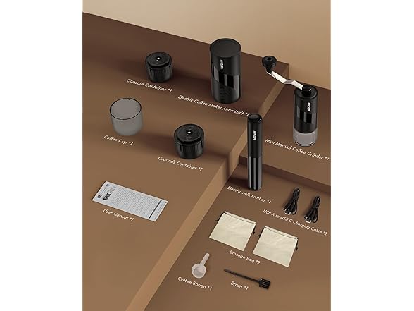 AMOSA Mini Electric Espresso Coffee Maker Set