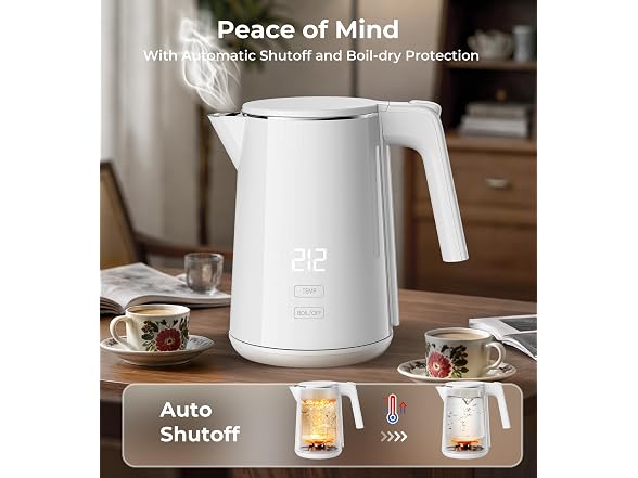 ZKBHOME 1.0L White Kettle