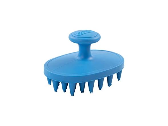 Dexas BrushBuster Silicone Gentle Dog Grooming Brush, Blue