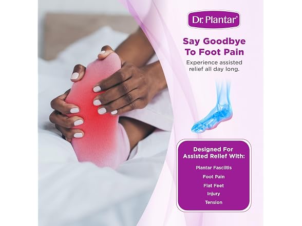 Dr. Plantar Massaging Gel Insoles for Women, Sizes 6-10, Trim to Fit