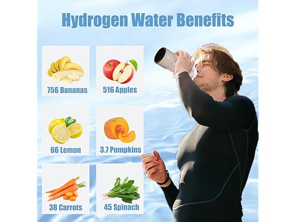 ZIHUOFAN BC075725040012 Hydrogen Water Bottles
