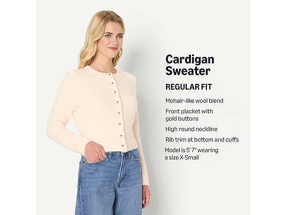 AE Womens Faux Mohair Cardigan