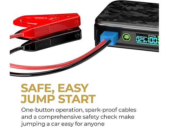 HALO Bolt PaL 1000 Portable Car Jump Starter w/USB-A & USB-C Charger Ports