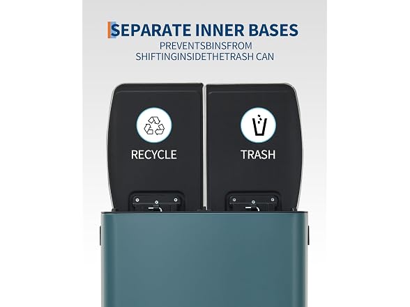 PrecisionAuto 60L Dual Compartment Kitchen Trash Can