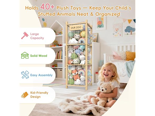 POOSIDE Stuffed Animal Storage Organizer