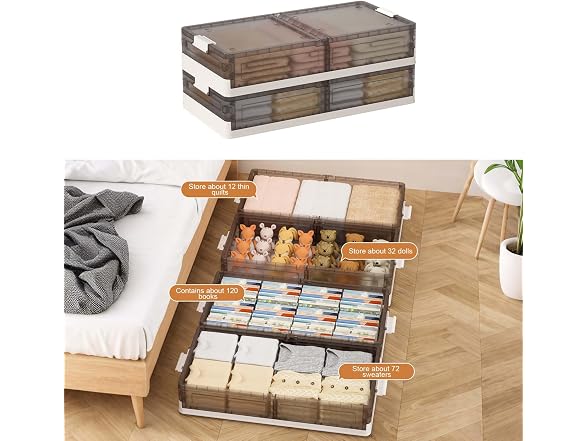 GAOMON 2-Pack Under Bed Storage Bins