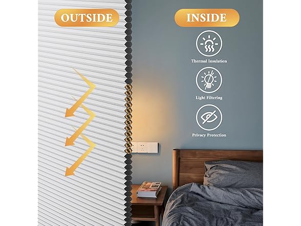 Atxbyoh Cordless Blackout Cellular Shades for Indoor Windows