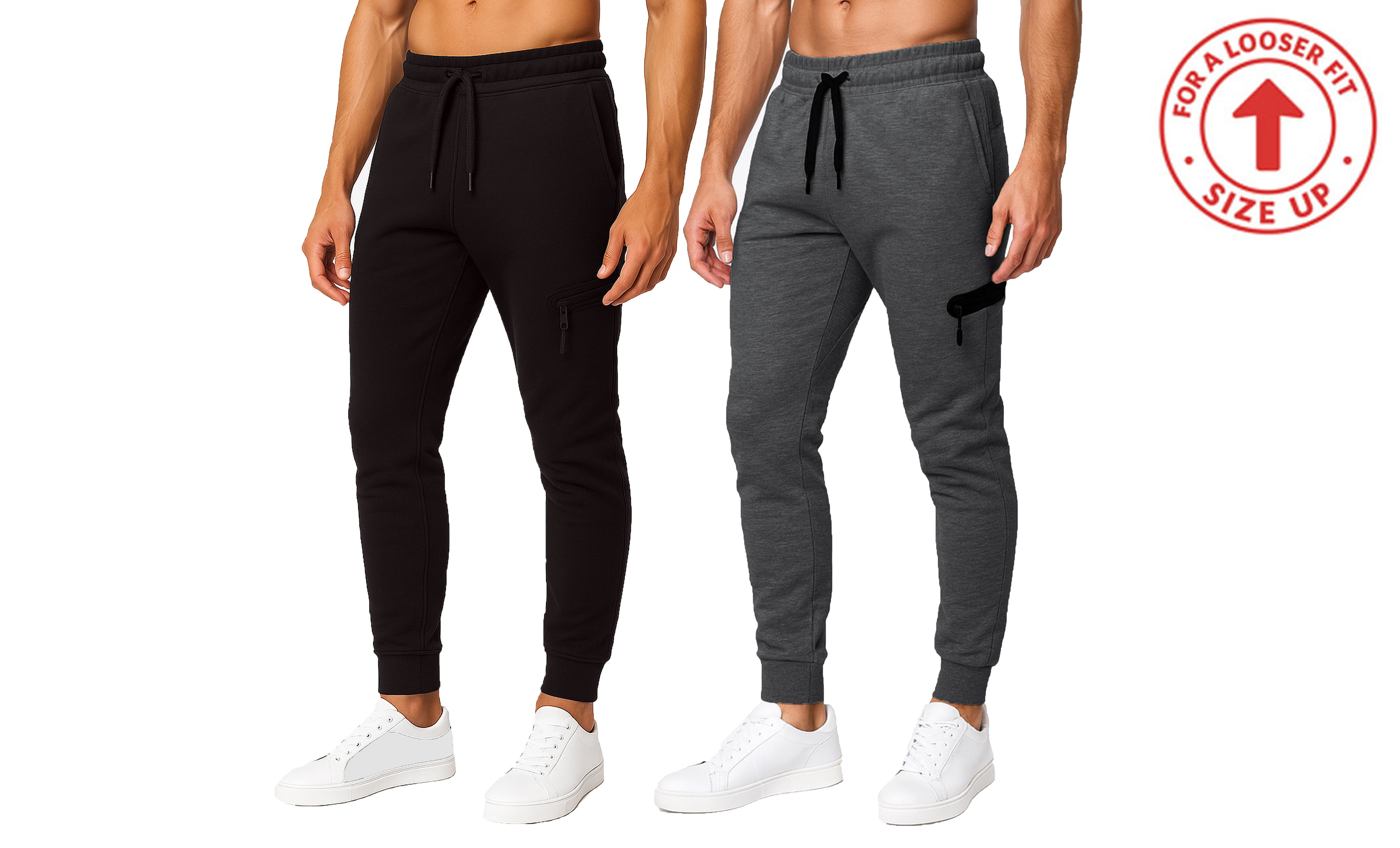 (1 or 2Pk) Mens Tech Fleece Jogger Pants - Gallery 25