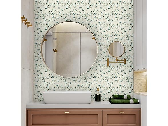 OUSCACH Vintage Floral Wallpaper Green