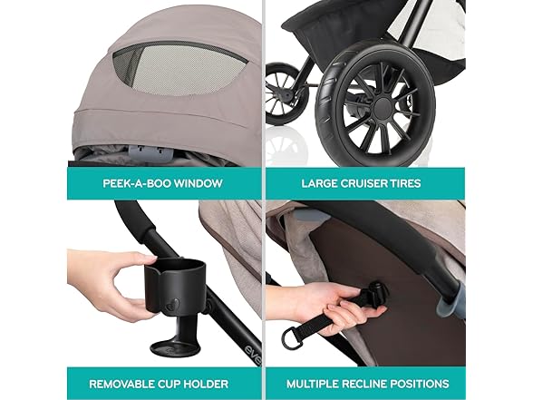 Evenflo Pivot Modular Travel System with LiteMax Infant Car Seat with Anti-Rebound Bar (Desert Tan)