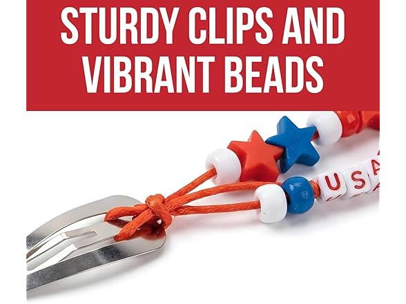 Fun Express 8.5" Patriotic Beaded Snap Hair Clip Craft Kit