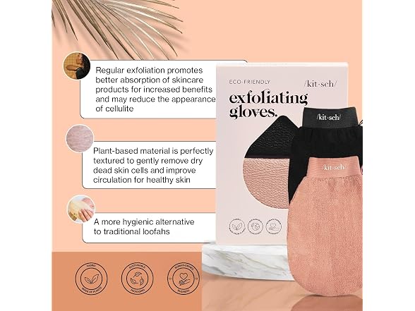 Kitsch Exfoliating Glove – Exfoliating Mitt 2pc