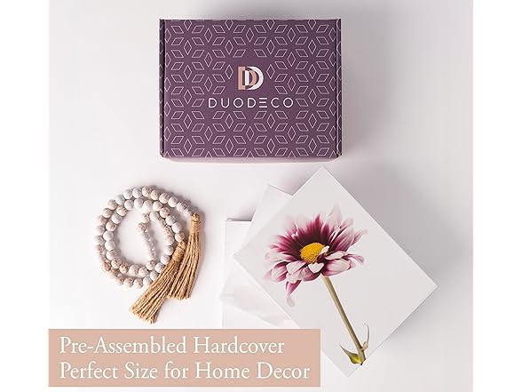 DuoDeco Floral Print Decorative Books