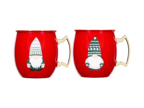 Cambridge 20Oz Red Gnome Moscow Mule Mugs