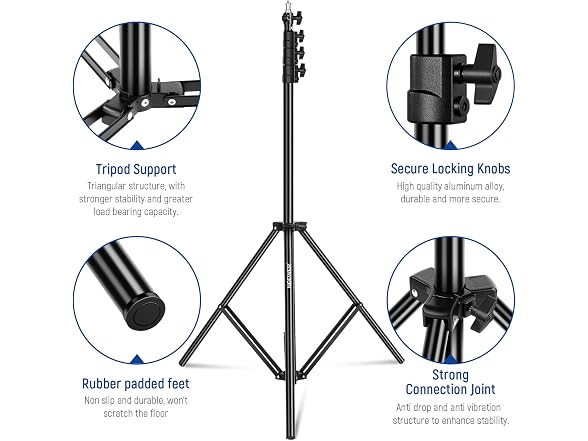 NEEWER 9.8ft Air Cushioned Light Stand (Black)