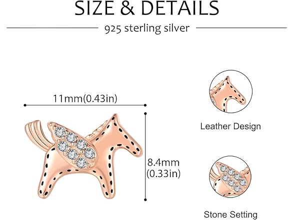 Horse Rose gold Earrings