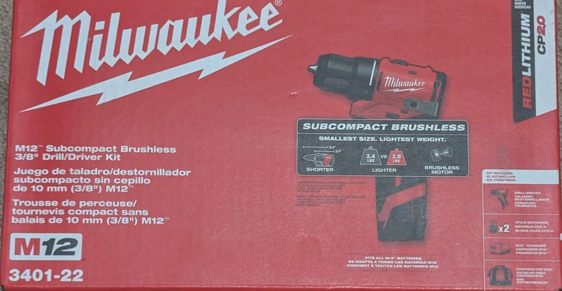 Milwaukee 3401-22 M12 3/8 INCH Drill/Driver KIT - Gallery 2
