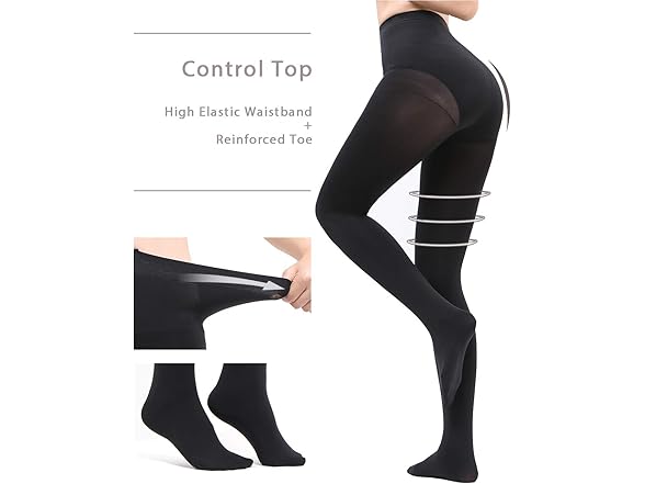2 Pairs Opaque Tights for Women
