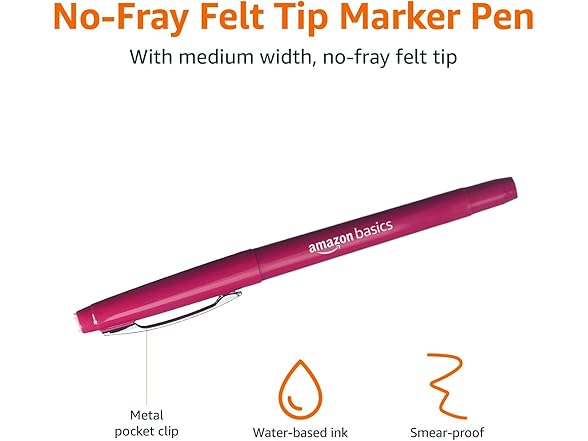 Amazon Basics Felt Tip Marker Pens - Astd