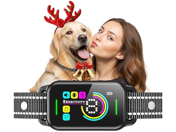 DINJOO W0110 Dog Bark Collar Black