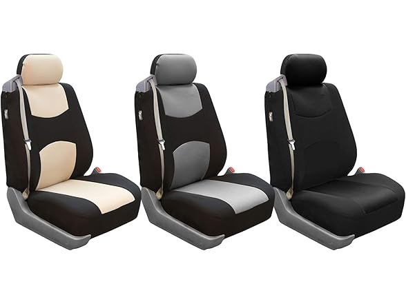 Front Cloth Seat Covers Black
