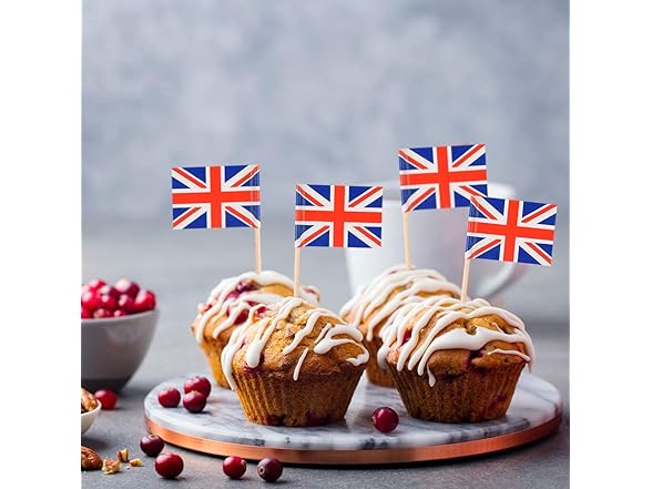 Donoter 100 Pack British Flag Toothpicks