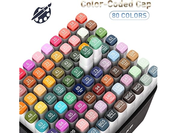 80 Colors Dual Tip alcohol markers