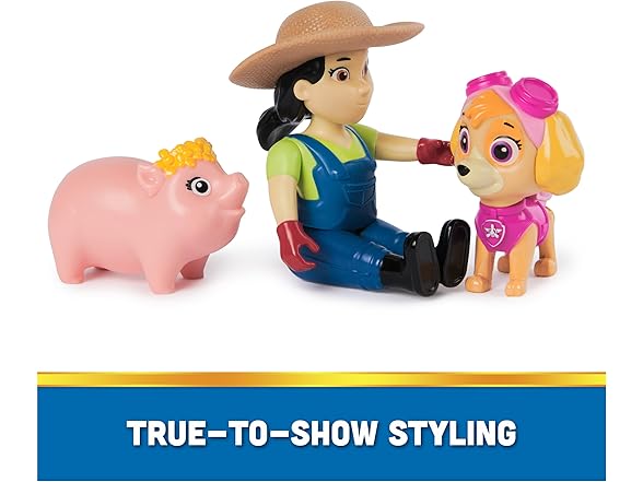 Paw Patrol Skye, Farmer Yumi & Piggie Figures