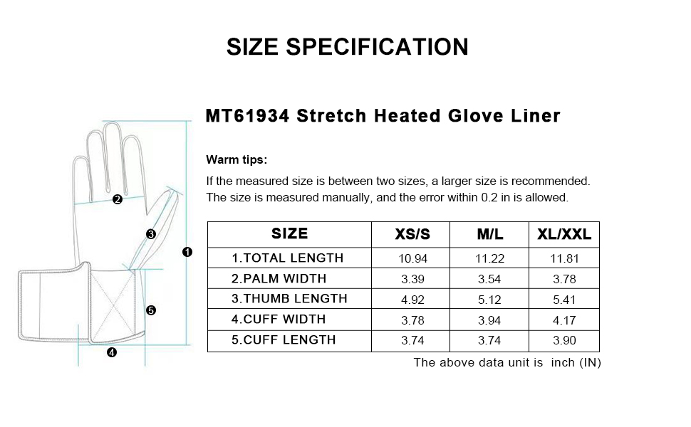 Stretch Heated Liner Glove - Gallery 8