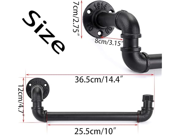 Sumnacon Industrial Iron Pipe Towel Rack