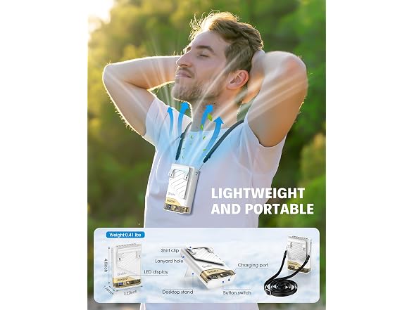 Grelife Portable Waist Fan, 40H Runtime