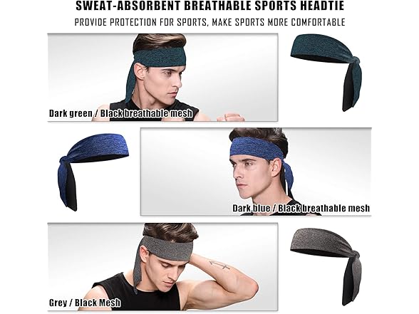 EasYoung Men's Headbands, 3-Pack 