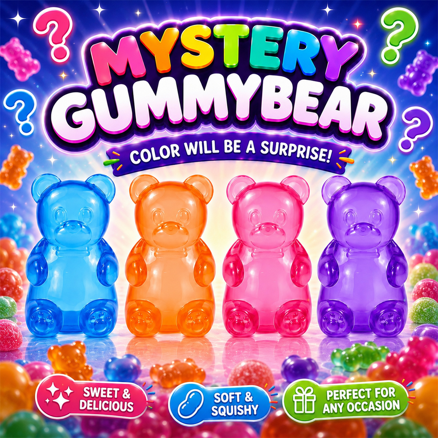 Twilight Squishy Sensory Toys Gummy Bear, 3PK - Gallery 8
