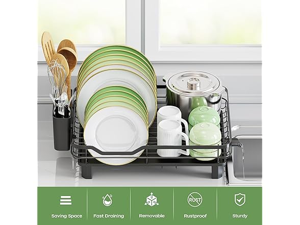 ROTTOGOON Black Dish Drying Rack