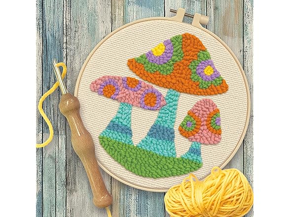 Mushrooms Punch Needle Kit for Beginners