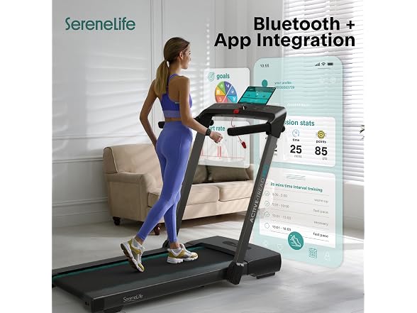 SereneLife 2-in-1 Foldable Treadmill & Under-Desk Walking Pad