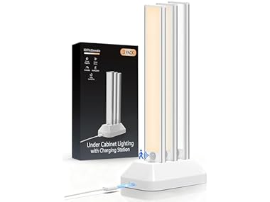 $21.99, Was $99.99, 78% Off! VerRon 12in Under Cabinet Lights w Charging Station dealfomo