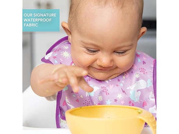 Bumkins Bibs, 3-9 M, Unicorns & Rainbows