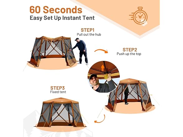 Timber Ridge Orange Pop Up Canopy Tent