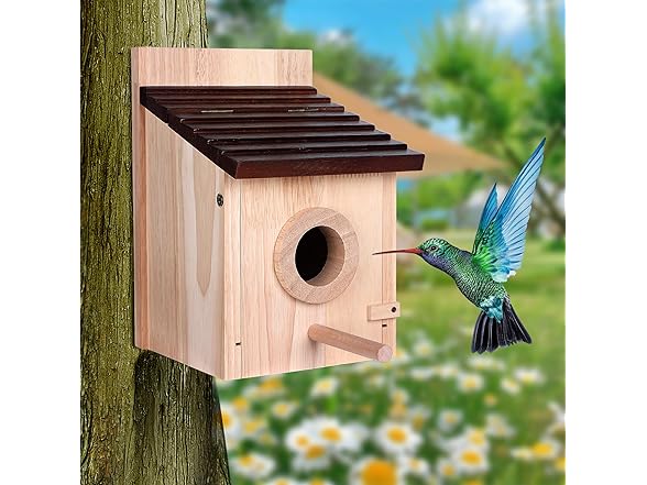 KZAIONE Bird House for Outside with Predator Guard